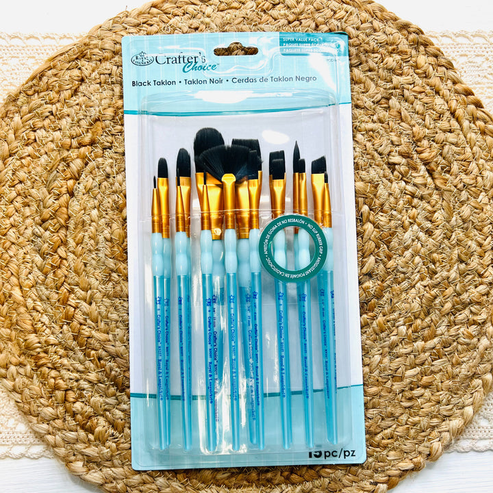 15-piece Black Taklon Super Value Pack